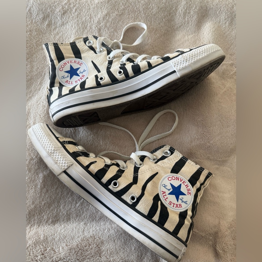 Zebra Print High Top Converse